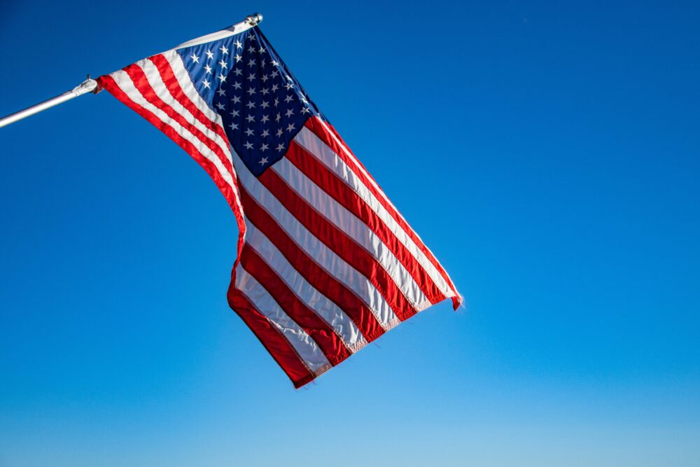 american flag wind